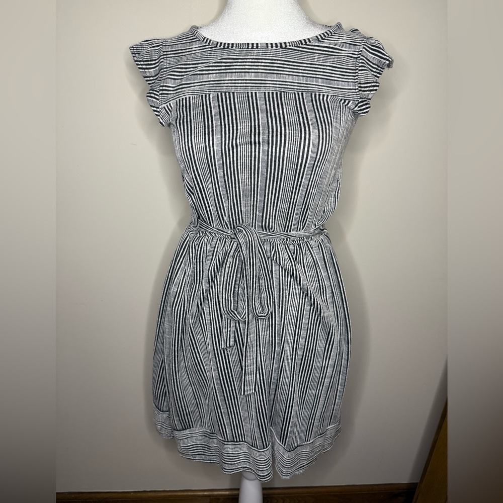 Striped Black and White Women's Dress - Size Small